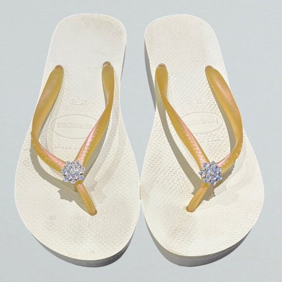 Havaianas Wedge Sandal with Crystal Snowflake Embellishment US 9/10 - Picture 4 of 11